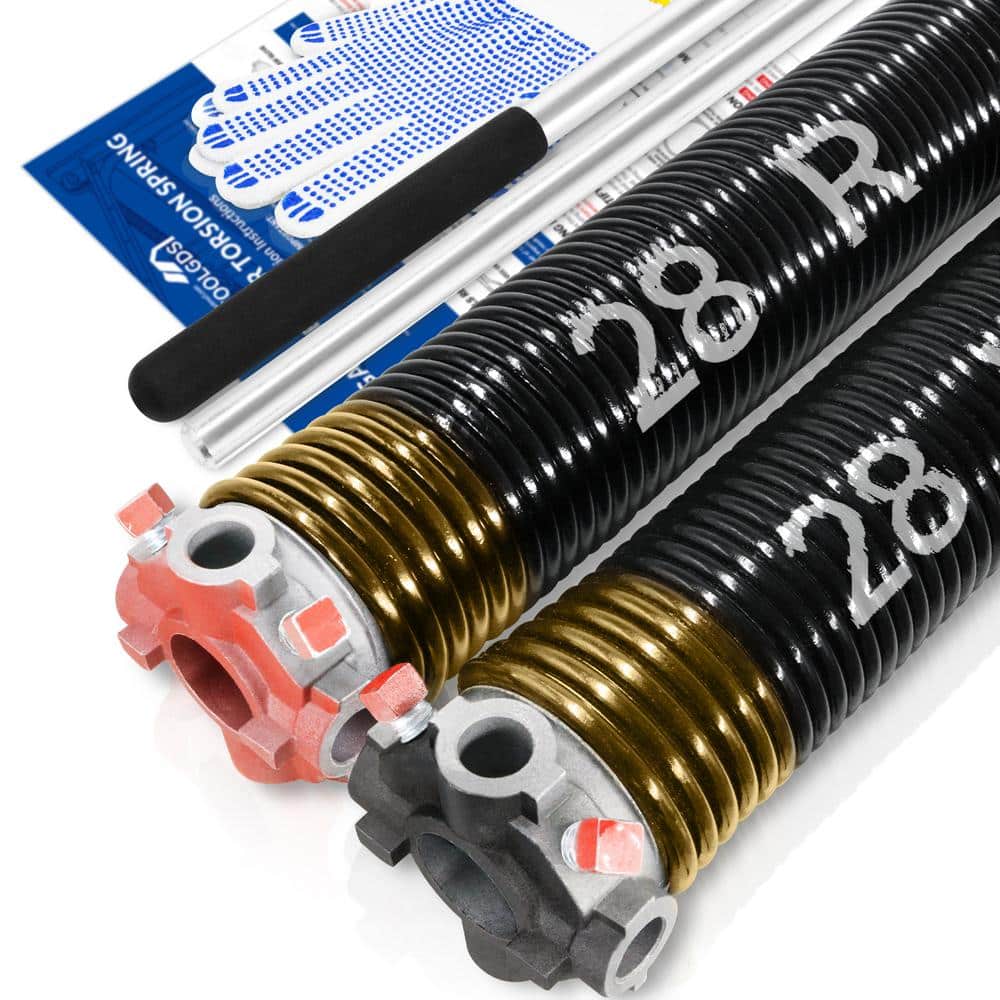 0.250 in. Wire x 2 in. x 28 in. L Electrophoresis Garage Door Torsion Springs in Gold Left and Right with Winding Bars price history on PriceWatchPro