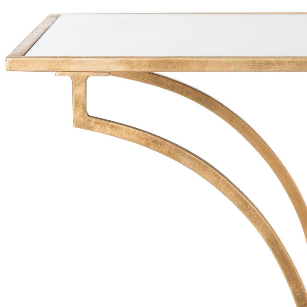 Transitional Gold 2-Tier Mirrored Bar Cart with Storage