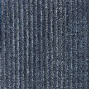 Elite Blue Comm/Residential 24 in. x 24 in. Glue-Down or Floating Carpet Tile with cushion (18 piece/case) 72 sq. ft.