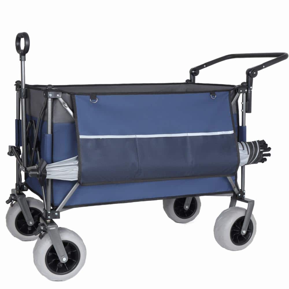 "Multi-Functional Folding Wagon Cart with Rotating Handle 9""x4"" Beach Tires 480lbs 300L for Camping Beach Outdoor" price history on PriceWatchPro