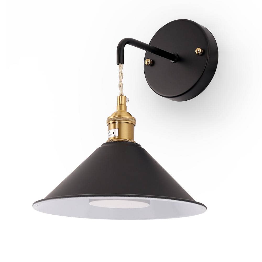 9 In. Black Metal Sconce Lighting with Cone Shades for Living Room Bedroom Hallway and Bulbs 2-Pack Wall Mounted Lights price history on PriceWatchPro