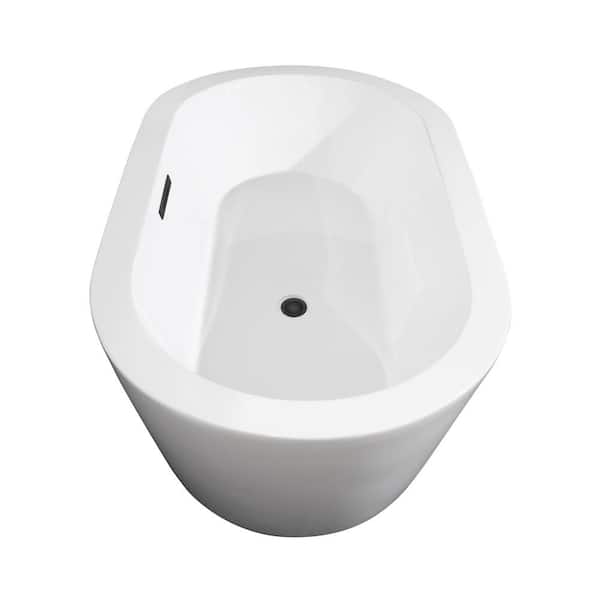 Mermaid 60 in. Acrylic Flatbottom Bathtub in Black with Matte Black Trim Mermaid 60 in. Acrylic Flatbottom Bathtub in Black with Matte Black Trim
