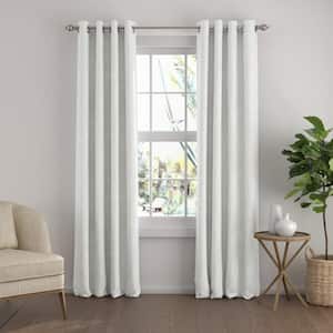 White 50 in. W x 84 in. L Total Blackout Grommet Curtain Panel-Set of 2