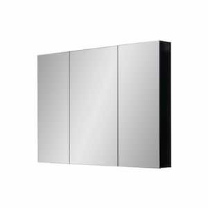 Black 39 in. W x 28 in. H Rectangular Surface Mount Bathroom Medicine Cabinet with Mirror