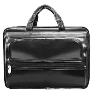 Elston Top Grain Cowhide Leather 15 in. Checkpoint-Friendly Double Compartment Laptop Briefcase