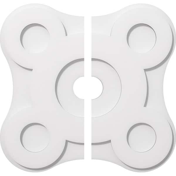 Ekena Millwork 1 in. P X 7-1/2 in. C X 22 in. OD X 3 in. ID Luna Architectural Grade PVC Contemporary Ceiling Medallion, Two Piece