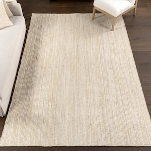 Rigo Chunky Loop Jute Off-White 10 ft. Farmhouse Square Rug