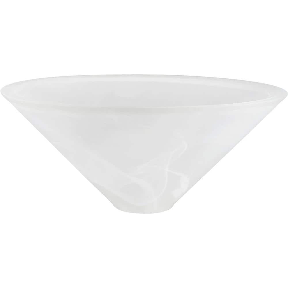 5.75 in. White Alabaster Glass Cone Shade For Torchiere/Swag Lamp and Penda
