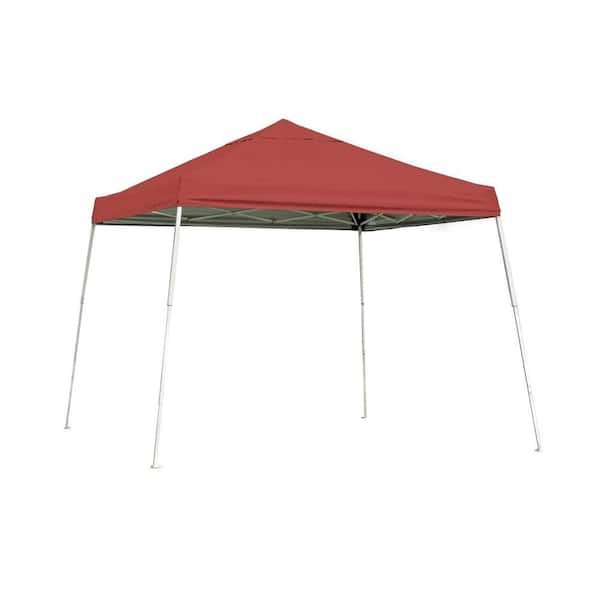 ShelterLogic 12 ft. W x 12 ft. D Sports Series Slant-Leg Pop-Up Canopy in Red w/ 4-Position-Adjustable Steel Frame and Storage Bag