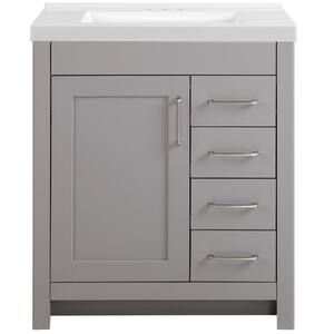 Westcourt 31 in. W x 22 in. D Bath Vanity in Sterling Gray with Cultured Marble Vanity Top in White with White Sink