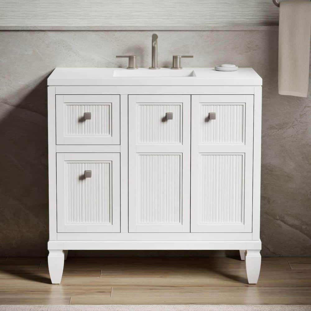 KOHLER Hearthaven 37 in. Single Sink Freestanding White Bath