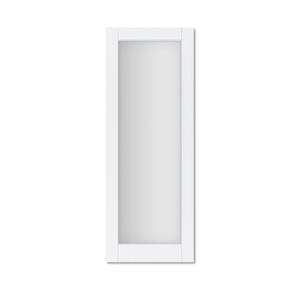 30 in. x 80 in. Solid MDF Core 1-Lite Tempered Frosted Glass and Manufacture Wood White Prefinished Interior Door Slab
