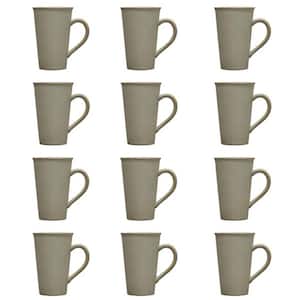 16 oz. Gray Stoneware Beverage Mugs (Set of 12)