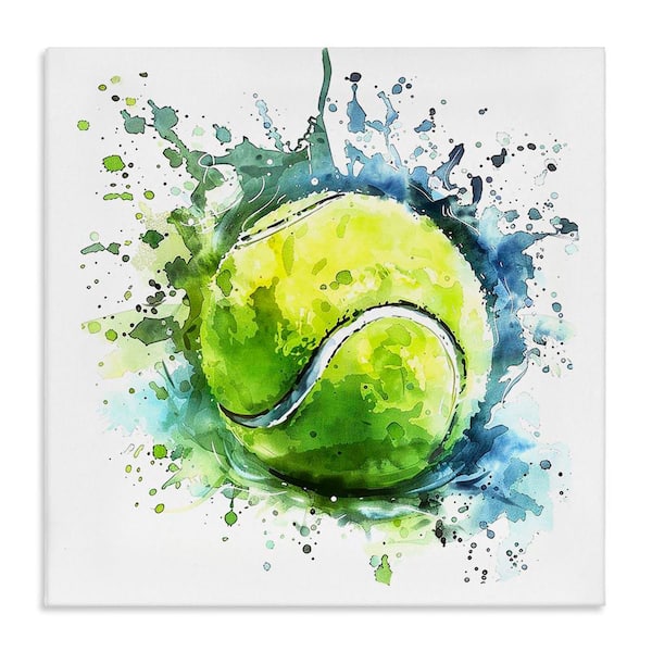 Tennis Ball Bright Splash by LSR Design Studio Unframed Sports Graphic Art Print 17 in. x 17 in.