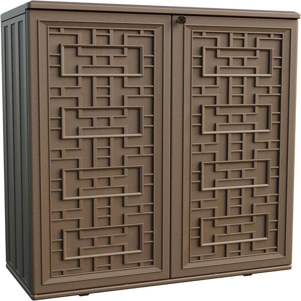 2 ft. W x 1 ft. D x 3 ft. H Plastic Outdoor Storage Cabinets with 1 Shelf, Weather Resistant, Coffee price history on PriceWatchPro