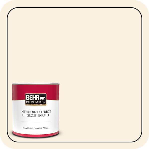 BEHR PREMIUM PLUS 1 qt. #PWN-13 Fine Porcelain Hi-Gloss Enamel Interior/Exterior Paint & Primer