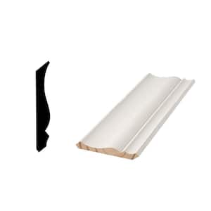 WM 48 9/16 in. x 4-1/4 in. x 96 in. Primed Finger-Jointed Pine Crown Moulding