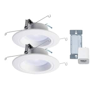 5/6 in. TunableCCT BLE Smart Integrated LEDWhite RecessedLight Trim 2PK w/Dimmer & BLE Enabled 4.0Internet AccessBridge