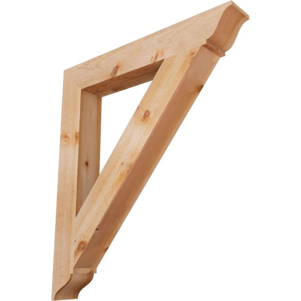 Ekena Millwork 6 in. x 48 in. x 42 in. Western Red Cedar Traditional Rough Sawn Bracket