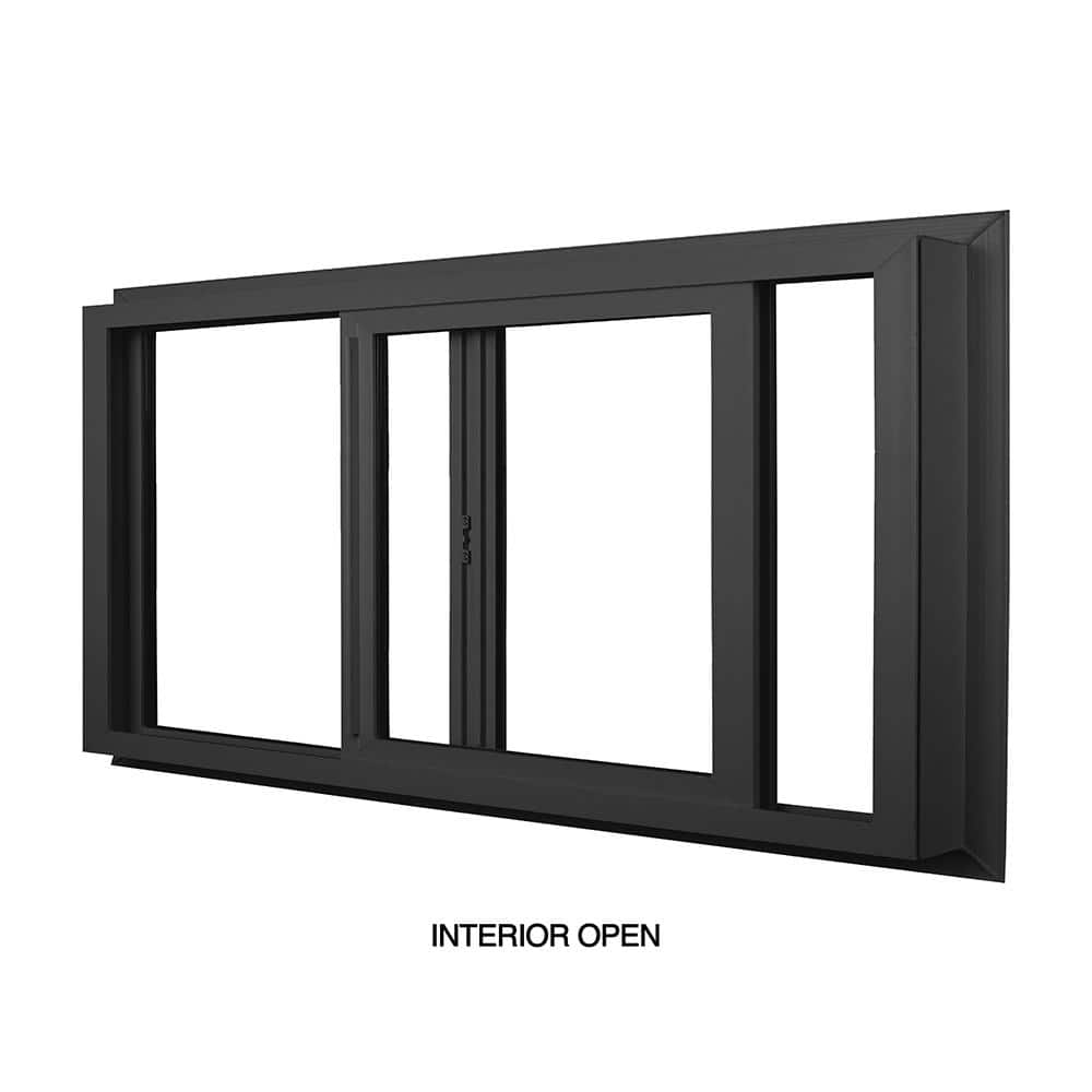 Ply Gem 71.5 in. x 35.5 in. Select Series Left Hand Horizontal Sliding  Vinyl Black Window with HPSC Glass and Screen Included 72x36SELSL - The  Home 
