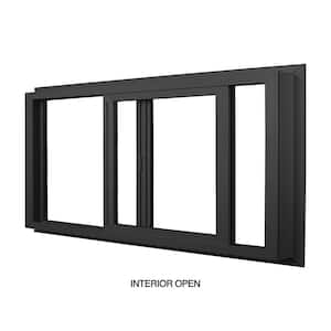 71.5 in. x 35.5 in. Select Series Left Hand Horizontal Sliding Vinyl Black Window with White Int, HPSC Glass and Screen