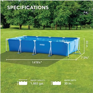 14 ft. x 33 in. Rectangular Above Ground Backyard Swimming Pool with Filter