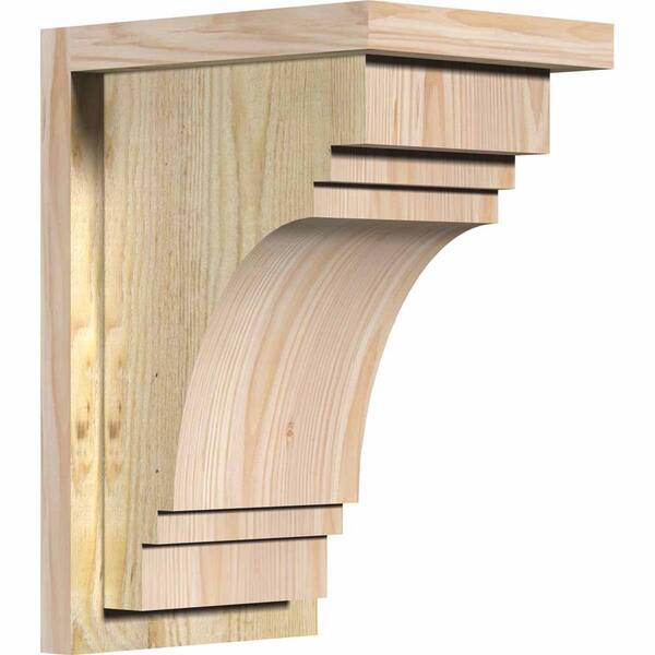 Ekena Millwork 8 in. x 10 in. x 14 in. Douglas Fir Pescadero Rough Sawn Corbel with Backplate
