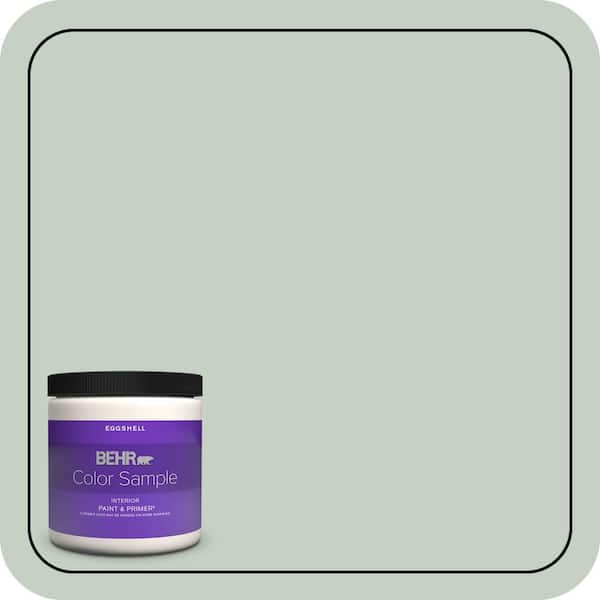 BEHR PREMIUM PLUS 8 oz. #N400-2 Frosted Sage Eggshell Enamel Interior Paint & Primer Color Sample