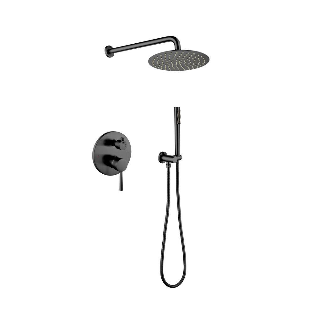 Single Handle 2Spray Patterns 2 Showerheads Shower Faucet Set 1.8 GPM with High Pressure Hand
