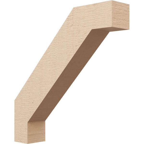 Ekena Millwork 3 in. x 16 in. x 16 in. Burlington Rough Cedar Woodgrain Timberthane Polyurethane Knee Brace, Primed