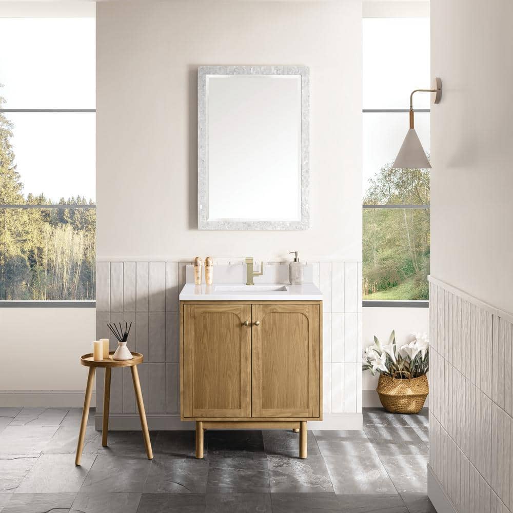 Laurent 30.0 in. W x 23.5 in. D x 34.2 in. H Single Bathroom Vanity in Light Natural Oak with White Zeus Quartz Top price history on PriceWatchPro