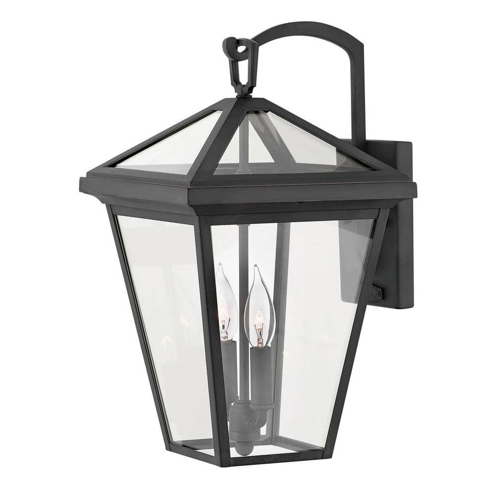 Museum Black 2-Light LED Outdoor Wall Lantern with Clear Glass