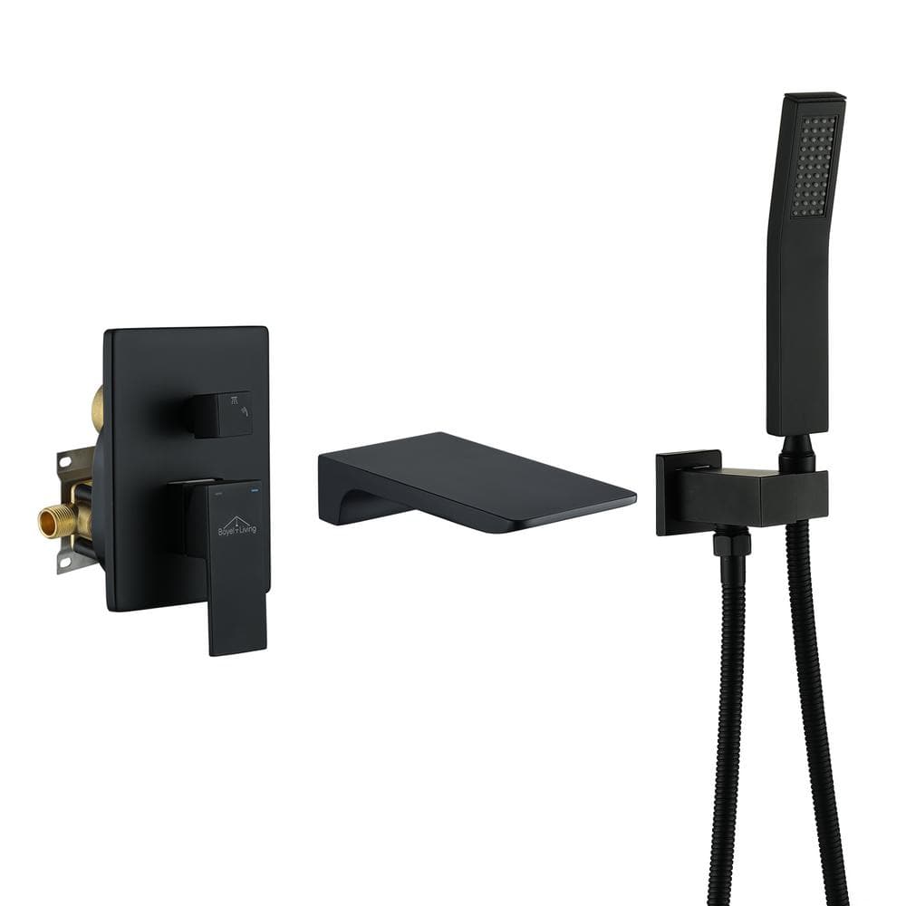 4 GPM Single-Handle Wall Mount Roman Tub Faucet with Hand Shower and Pressu