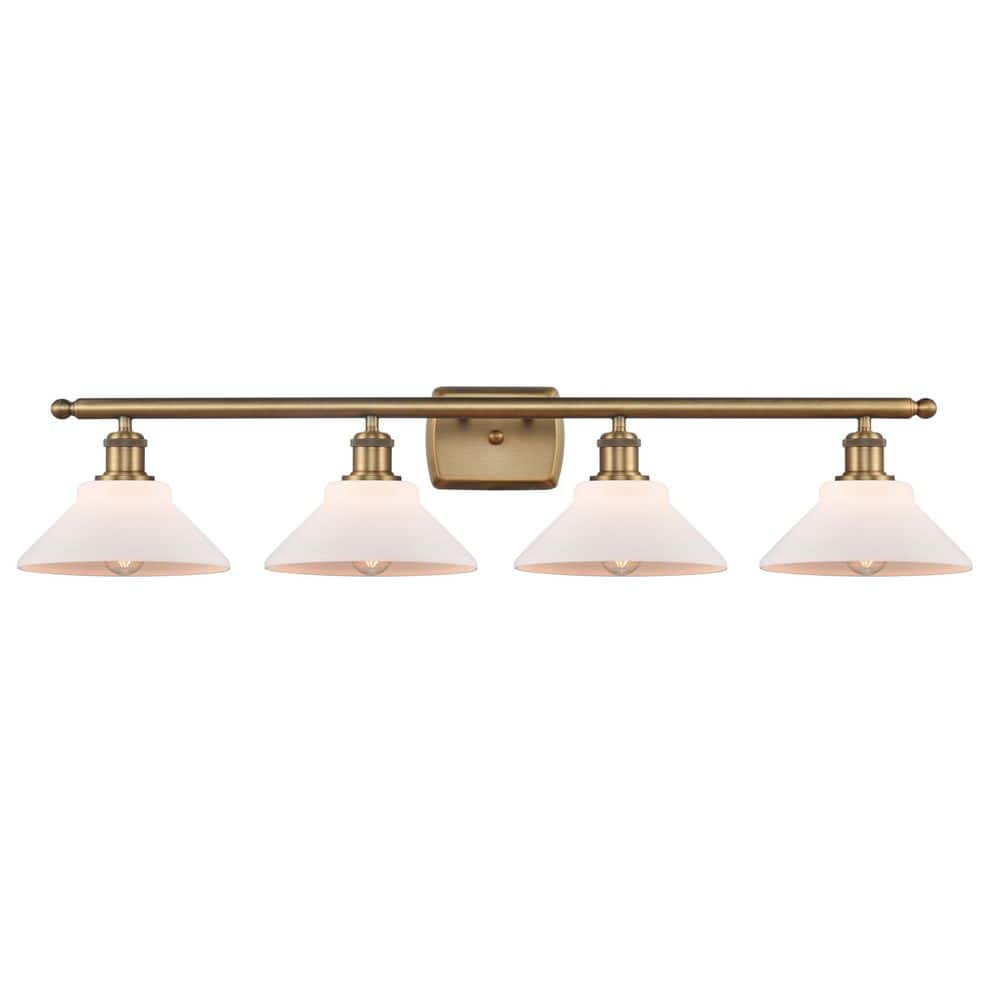 Orwell 36 in. 4-Light Brushed Brass Vanity Light with Glass Shade price history on PriceWatchPro