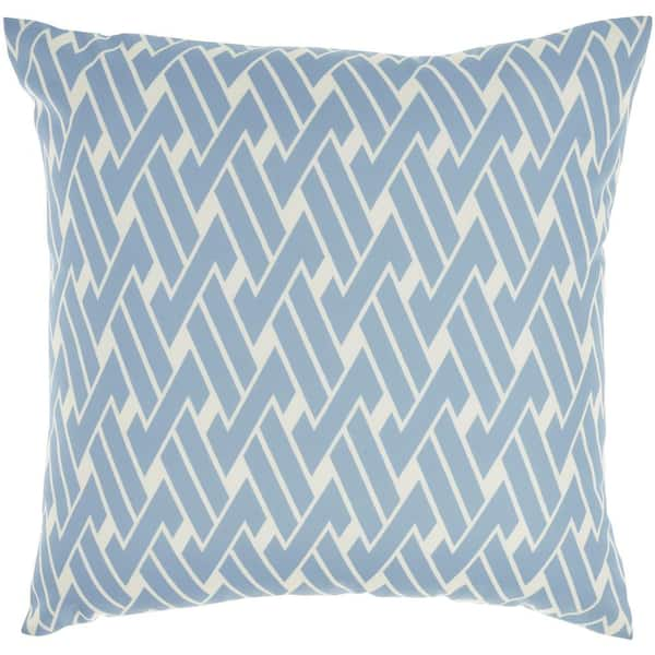 Waverly Solid 20 inch x 20 inch Ocean Indoor/Outdoor Throw Pillow