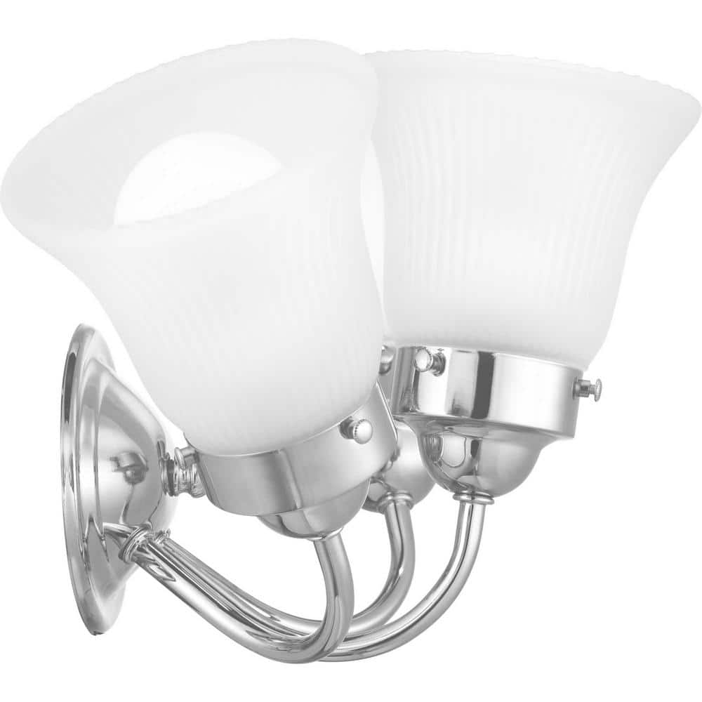 Polished Chrome 3-Light Etched Glass Bath Vanity Fixture