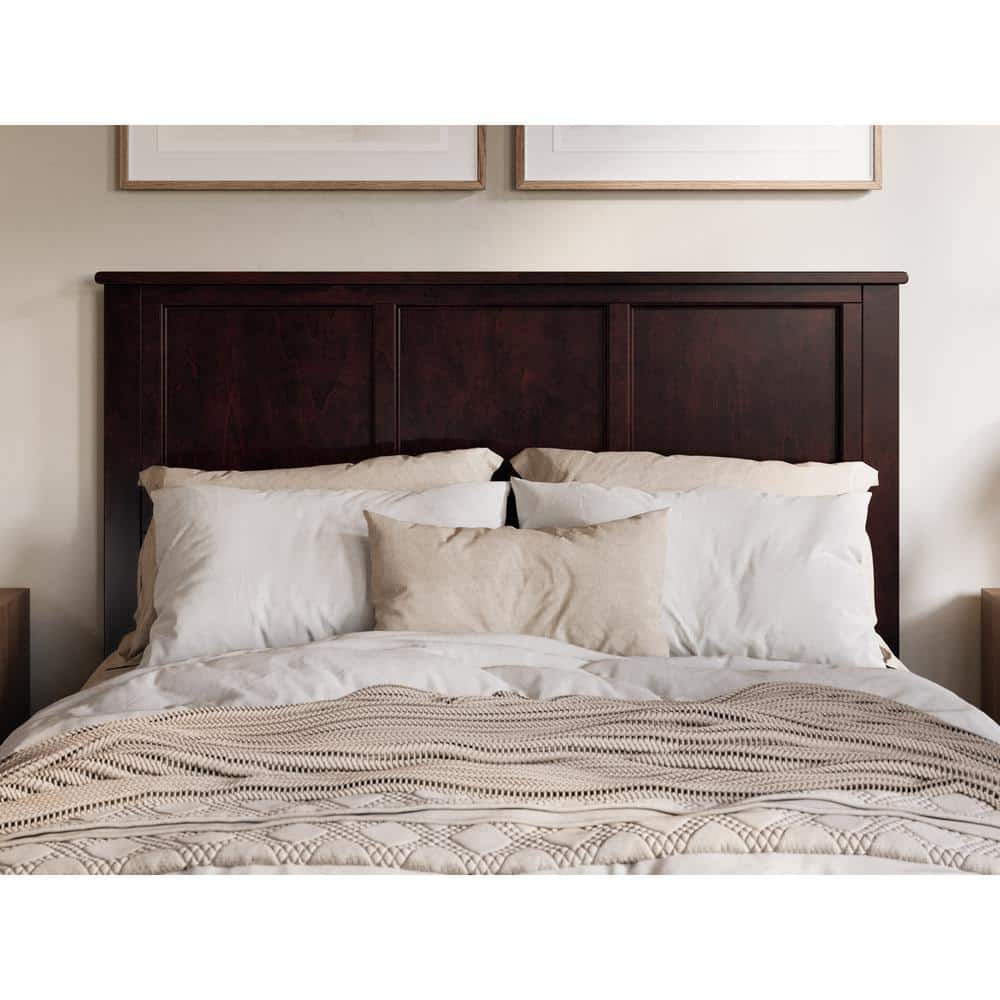 Charlotte Espresso Queen Solid Wood Platform Bed with Headboard