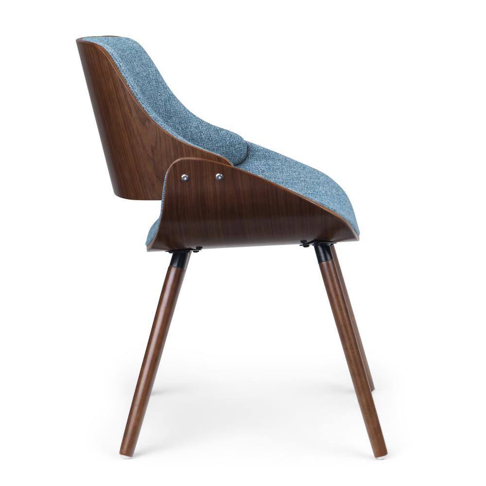 Denim Blue Upholstered Parsons Side Chair with Solid Wood Legs