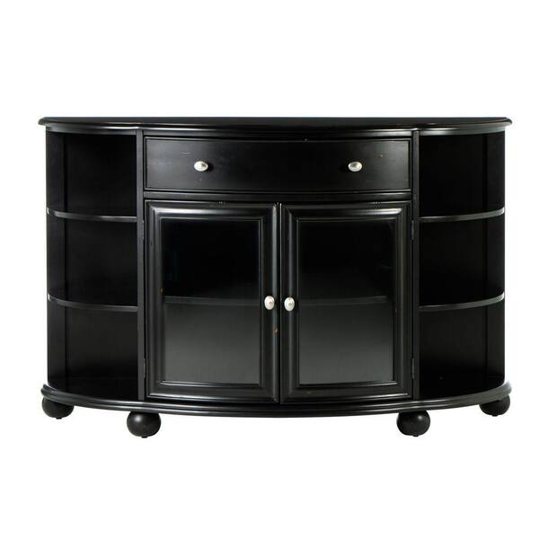 Unbranded Sheffield Demilune Buffet with Door in Antique Black
