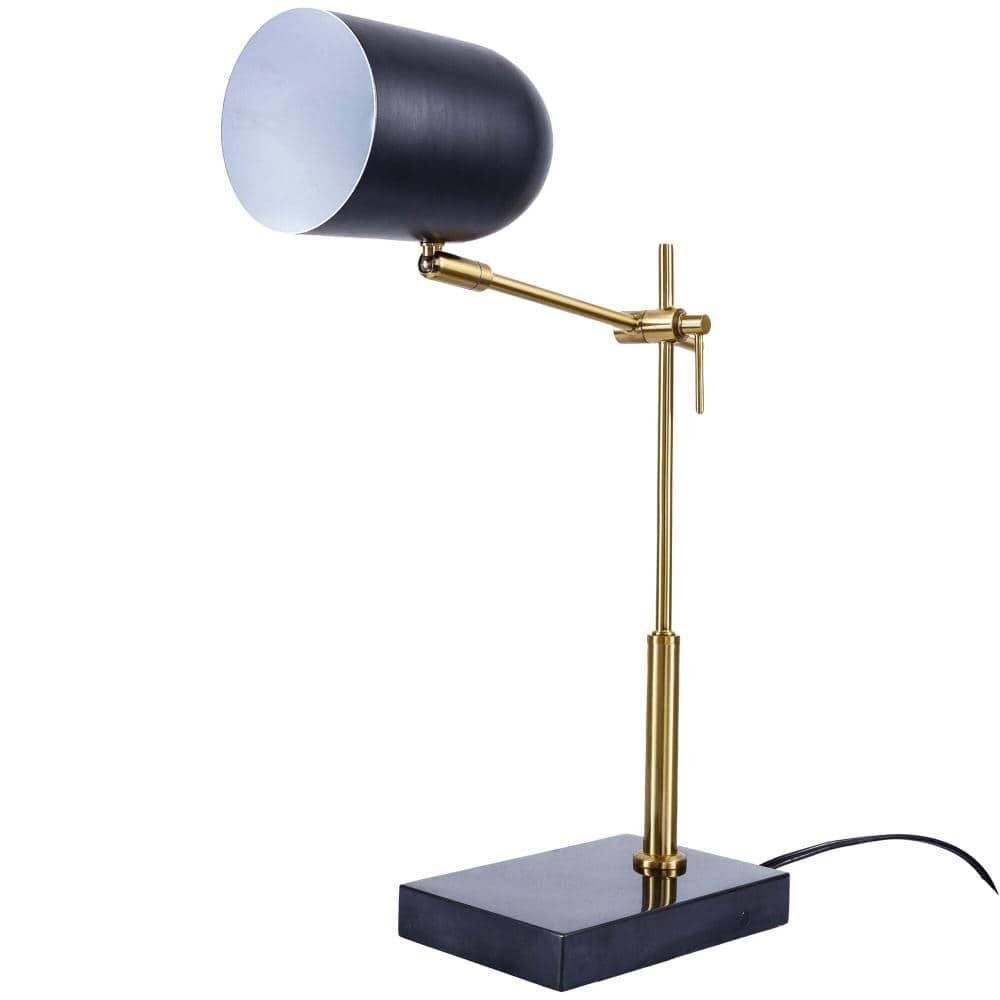 19 in. Black Cylinder 1-Light Table Lamp Bedside/Reading with Black Ceramic Drum Shade, E26 Blub Not Included price history on PriceWatchPro