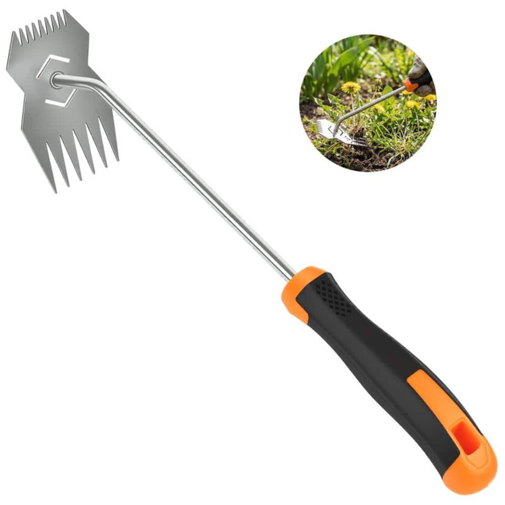 Manual Stainless Steel Garden Weed Tool with Six Tooth Head and Ergonomic Anti Slip Rubber Handle for Backyard One Pack price history on PriceWatchPro