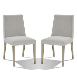 Gray Fabric Padded Back Parson Dining Chair (Set of 2)