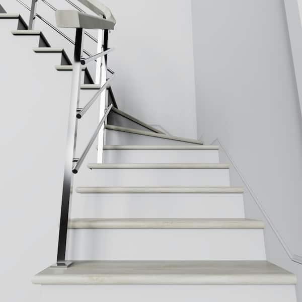 Soft Oak Glazed 43.18 mm T x 48 in. L x 12.2 in. W Vinyl Stair Tread, Riser and Return Kit (Set of 2)