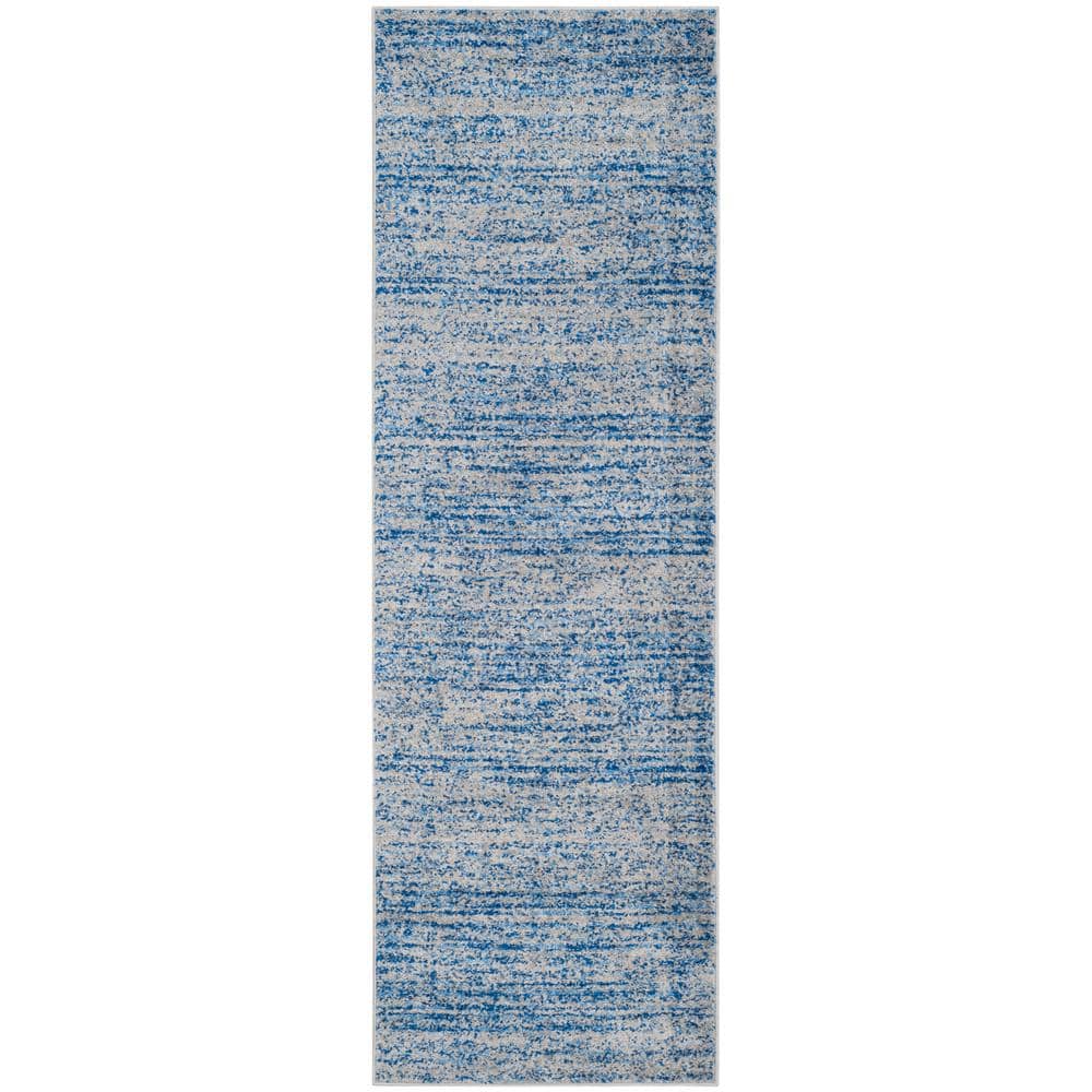 Adirondack Blue/Silver 3 ft. x 18 ft. Striped Runner Rug price history on PriceWatchPro