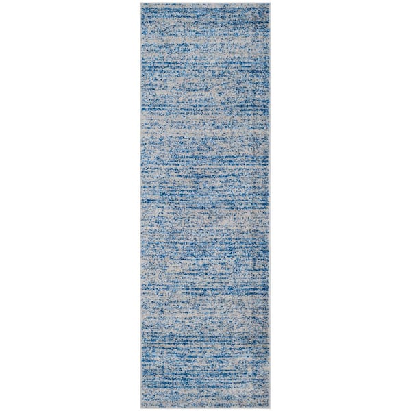 SAFAVIEH Adirondack Blue/Silver 3 ft. x 8 ft. Striped Runner Rug