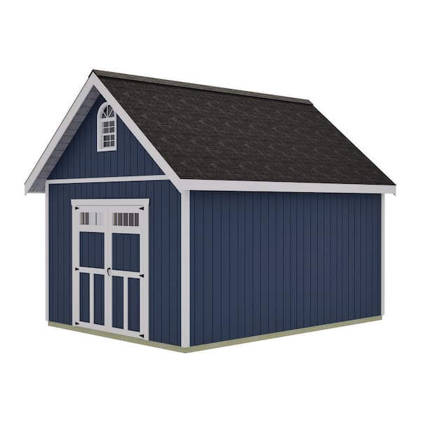 Planner's Paradise 12 ft. x 16 ft. Wood Shed Kit with Elegant Transom Doors and Loft (192 sq. ft.)