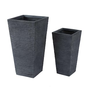 Gray MgO Composite Decorative Pot (2-Pack)