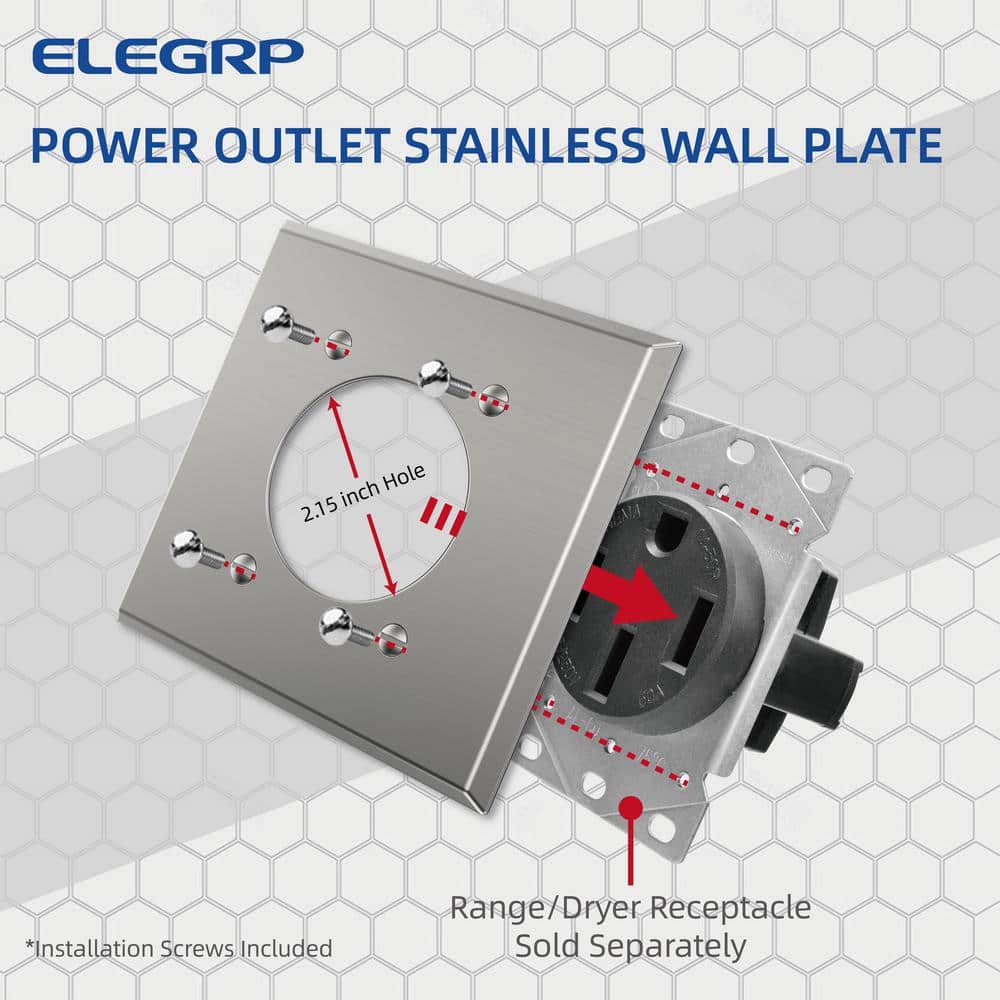 2-Gang Stainless Steel Flush Mount Wall Plate (2-Pack)