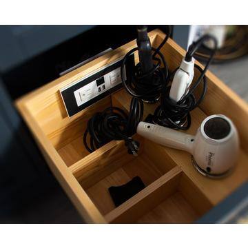 Sonoma 84" Black Double Sink Vanity with White Quartz Top