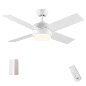 Modern 44 in. Integrated LED Indoor White Plywood Ceiling Fan with Reversible Blades and Remote Control